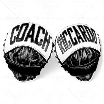 AZX 1 Black and White Boxing Focus Mitts handmade genuine leather professional boxing training pads palm ball support